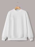 Patched Regular Casual Plain Women Sweatshirts 1002