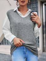 Casual Long  Women Sweater Vests 1007