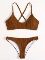 Brown Spaghetti Strap  Women Clothing 8310