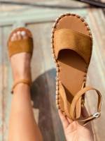  Fashionable Brown Plain Women Flat Sandals 7933