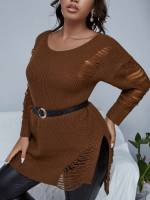  Regular Fit Long Sleeve Casual Plus Size Knitwear 794