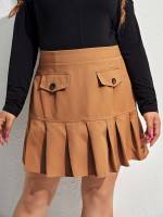 Pleated Short Plus Size Skirts 8377