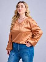 Elegant  Long Sleeve Plus Size Tops 457