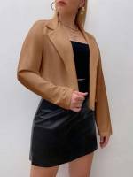 Long Sleeve Brown Plus Size Suits 5111