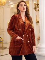  Regular Fit Brown Glamorous Plus Size Blazers 1883