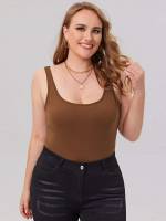  Regular Brown Plus Size Tank Tops  Camis 634