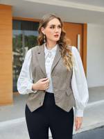  Lapel Regular Fit Elegant Women Plus Clothing 3733