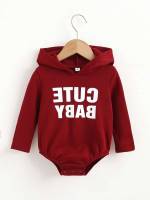  Hooded Letter Button Baby Onesies 426