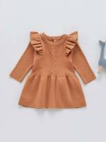 Regular Fit Button Cute Round Neck Baby Clothing 6307