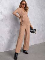  Long Sleeve Casual Maternity Two-piece Suits 5730