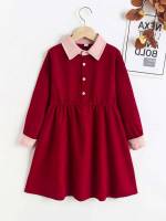 Long Sleeve Short Burgundy Girls Dresses 316