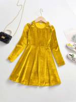 Midi Plain Regular Fit Round Neck Girls Dresses 1506