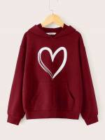 Regular Fit Long Sleeve Heart Casual Girls Sweatshirts 440