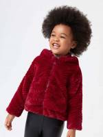 Plain Zipper Long Sleeve Toddler Girls Outerwear 3776