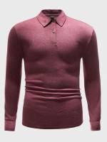 Casual Regular Long Sleeve Button Front Men Clothing 1748