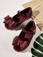  Burgundy Plain Kids Shoes 799