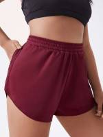 Pocket  Regular Fit Plus Size Sports Shorts 9929