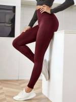  Burgundy Cropped Women Activewear 352