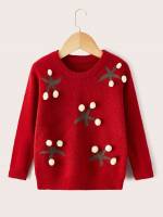 Round Neck Regular Pom Pom Kids Clothing 8352