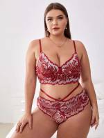 Sexy  Floral Plus Size Sexy Lingerie 7737