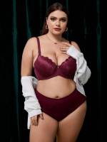  Burgundy  Women Plus Intimates 4413