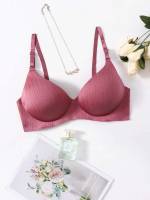  Burgundy Simple Plus Size Bras  Bralettes 3935