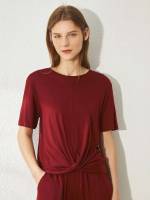 Short Sleeve Regular Fit Round Neck Women Tops, Blouses  Tee 8767