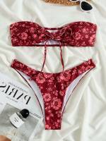 Burgundy Bandeau  Women Swimwear 152