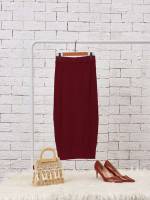 Burgundy Plain  Women Knitwear 1434