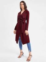  Waterfall Long Sleeve Burgundy Women Clothing 220