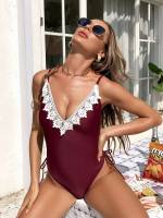  Burgundy Elegant Women Beachwear 889