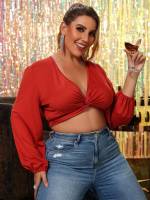  Twist Crop Plus Size T-shirts 289