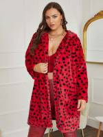  Short All Over Print Plus Size Faux Fur Coats 6250