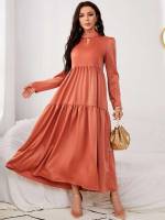  Long Sleeve Plain Arabian Dresses 5728