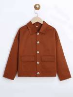  Long Sleeve Burnt Orange Collar Kids Clothing 357