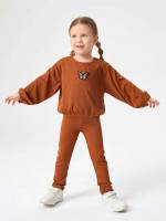  Long Sleeve Regular Fit Casual Toddler Girl Two-piece Outfits 4378