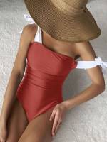  Burnt Orange Knot Women Swimwear 5849