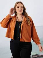  Button Front Crop Oversized Plus Size Outerwears 925