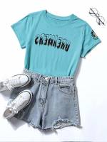  Casual Regular Fit Short Sleeve Women Tops, Blouses  Tee 7708