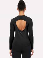 Cut Out Long Sleeve Regular Letter Women Activewear 2852