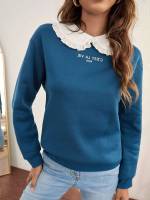 Cadet Blue Regular Casual Women Sweatshirts 5