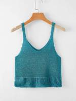 Slim Fit Spaghetti Strap Sleeveless Women Knitwear 859