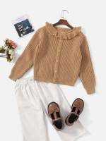 Plain Regular Regular Fit Girls Knitwear 5528