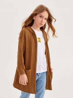 Plain Short Long Sleeve Girls Outerwear 1871