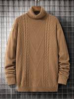 High Neck Regular Plain Men Knitwear 6406