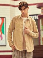 Camel Regular Fit Plain Long Sleeve Men Outerwear 1222