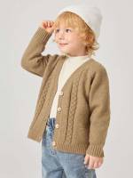 V neck Button Casual Plain Kids Clothing 4913