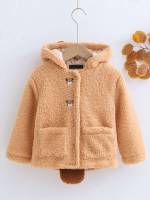 Regular Fit Camel Hooded Long Sleeve Kids Clothing 6656