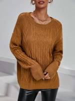 Oversized  Round Neck Women Knitwear 347