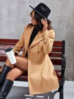 Camel Plain Short Women Outerwear 900